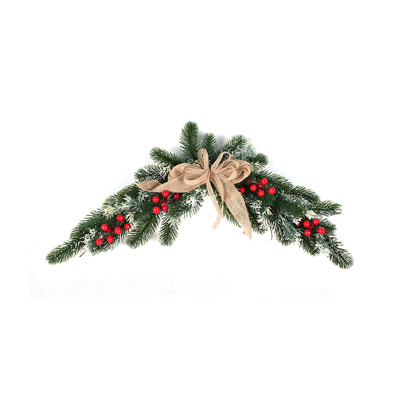 Christmas Claw Rattan PE Imitation Pine Needle Bow Red Berry Background Decoration