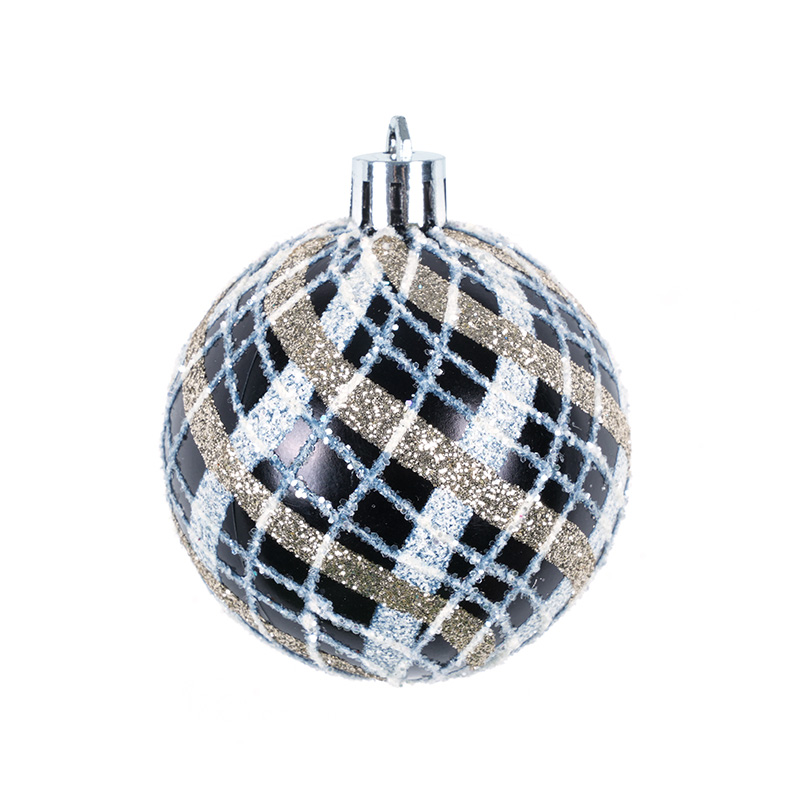 Black And White Checkered Retro Christmas Ball Pendant Ornaments