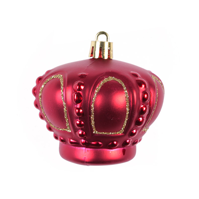 Crown Hat-Shaped Electroplated Pastel Colored Christmas Ball Pendant