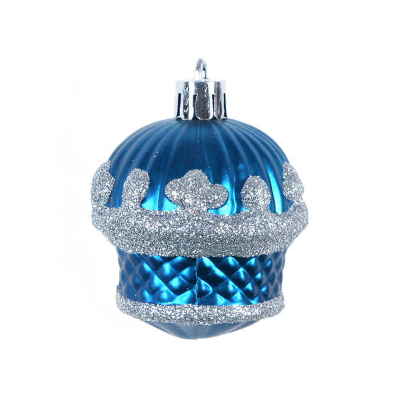 Crown Hat-Shaped Electroplated Pastel Colored Christmas Ball Pendant