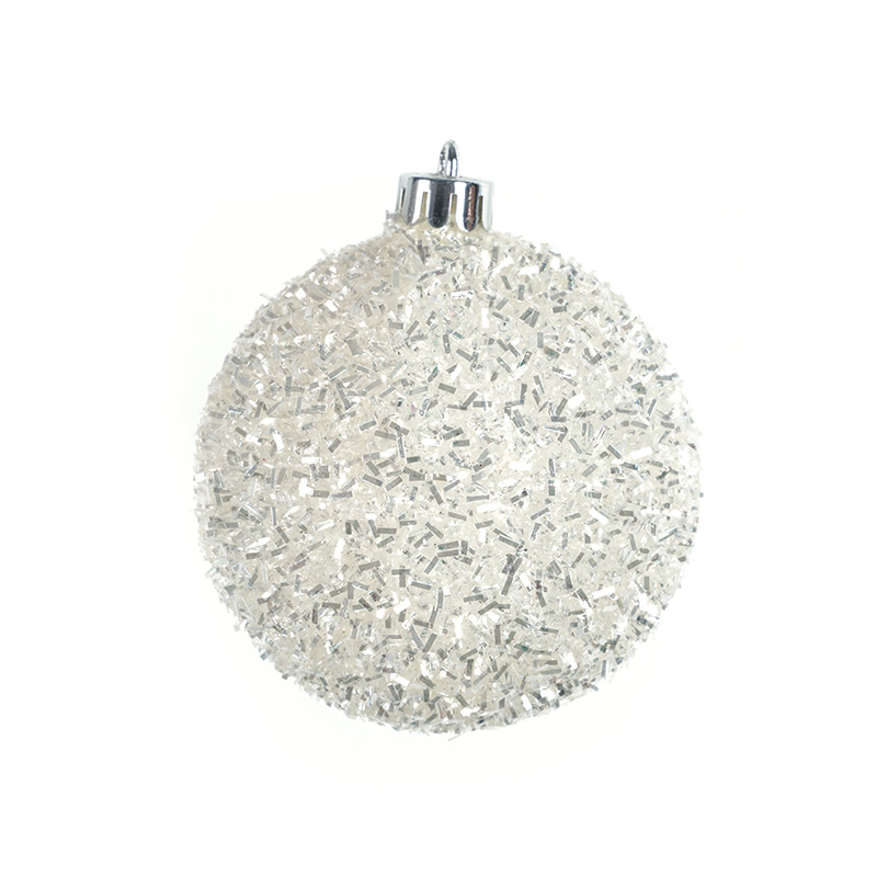 White Luxury Glass Crystal Candy Ball Christmas Decoration