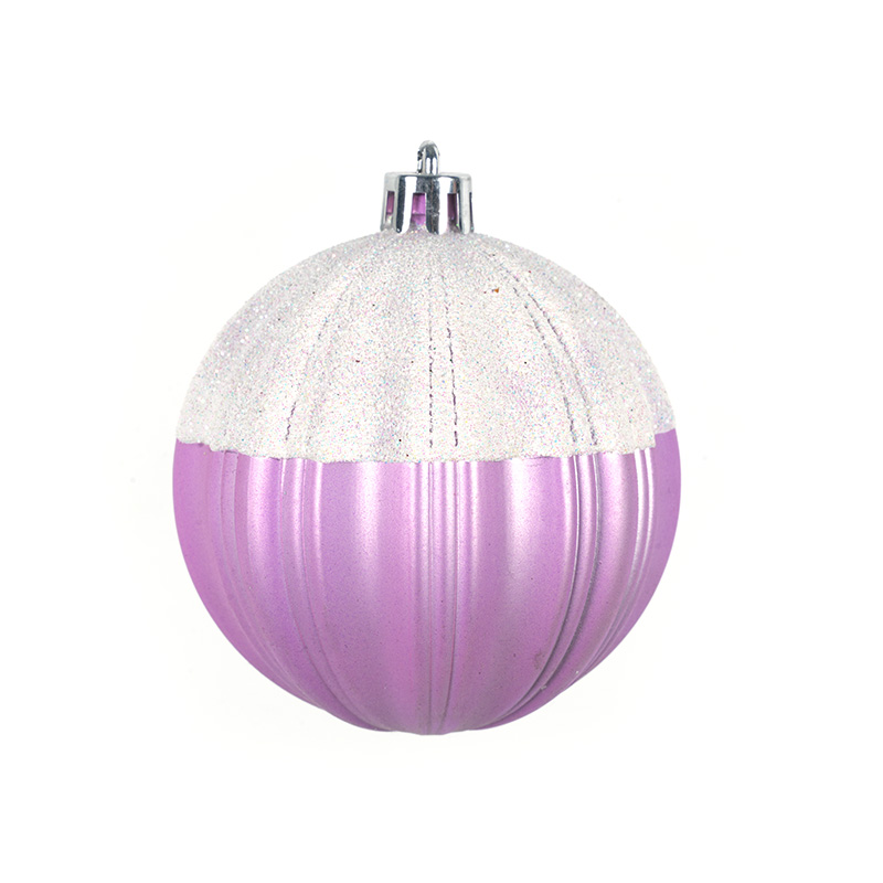 White And Purple Light Luxury Painted PS Christmas Ball Christmas Tree Pendant