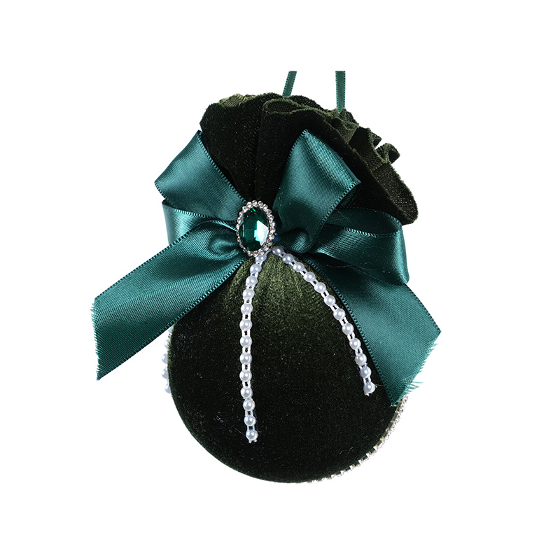 Velvet Cloth Ball Velvet Ball Ribbon Bow Christmas Decoration Pendant