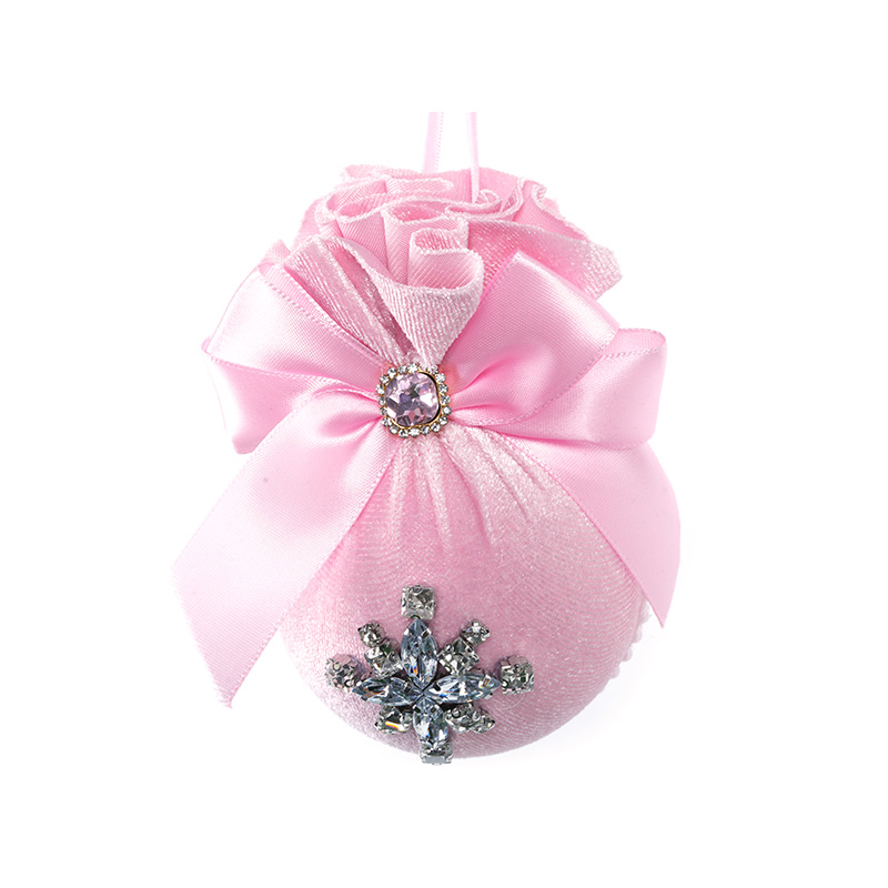 Velvet Cloth Ball Velvet Ball Ribbon Bow Christmas Decoration Pendant