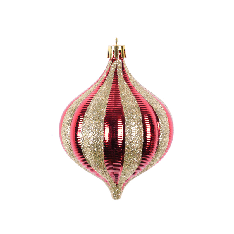 Red And Gold Glitter Shaped Christmas Tree Pendant Decoration Arrangement