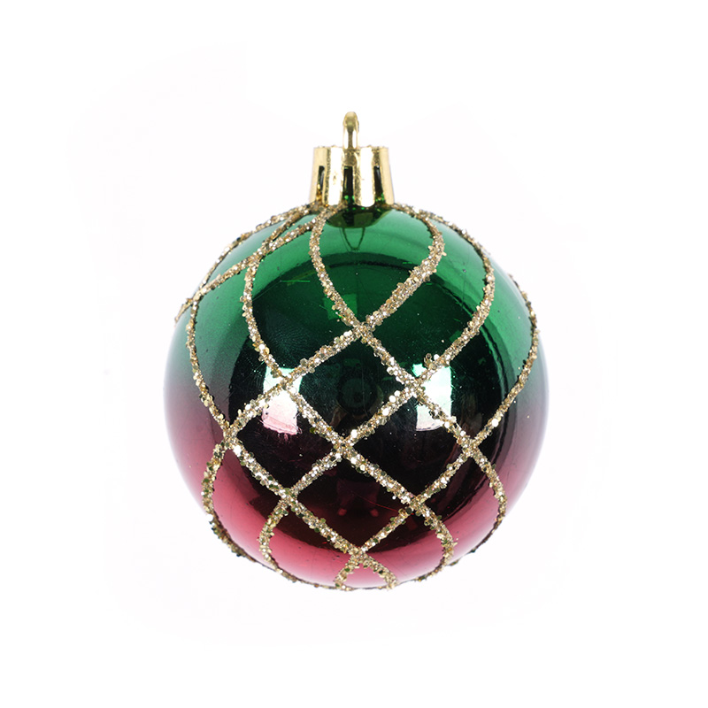 Green And Pink Gradient Electroplating Painted Christmas Ball Pendant Christmas Holiday Gift