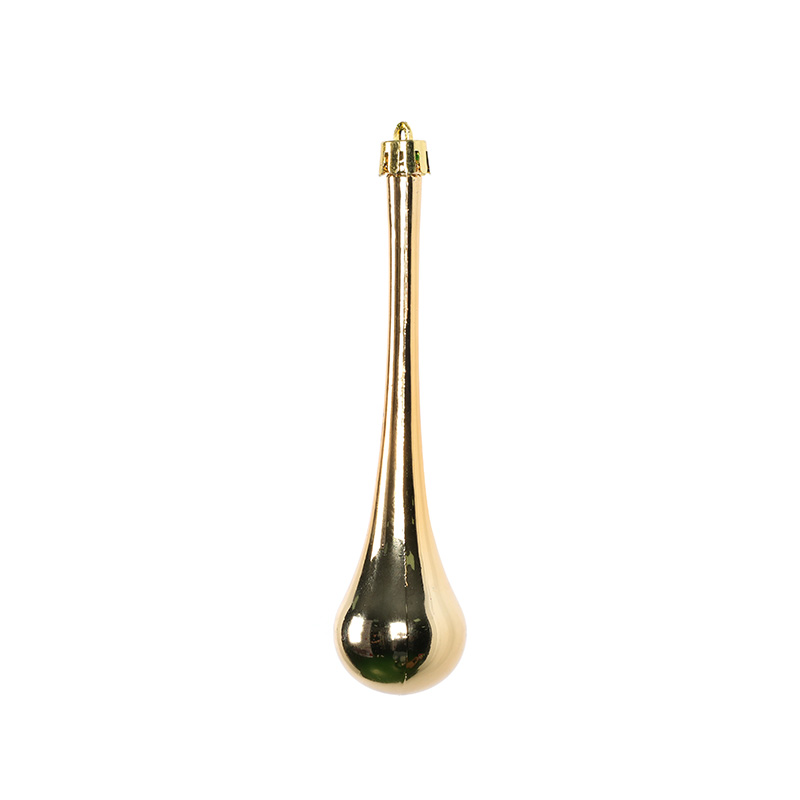 Gold Stainless Steel Water Drop Sculpture Electroplated Holiday Pendant